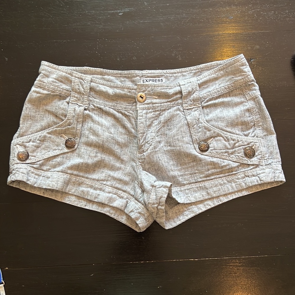 Express linen shorts white /blue 4